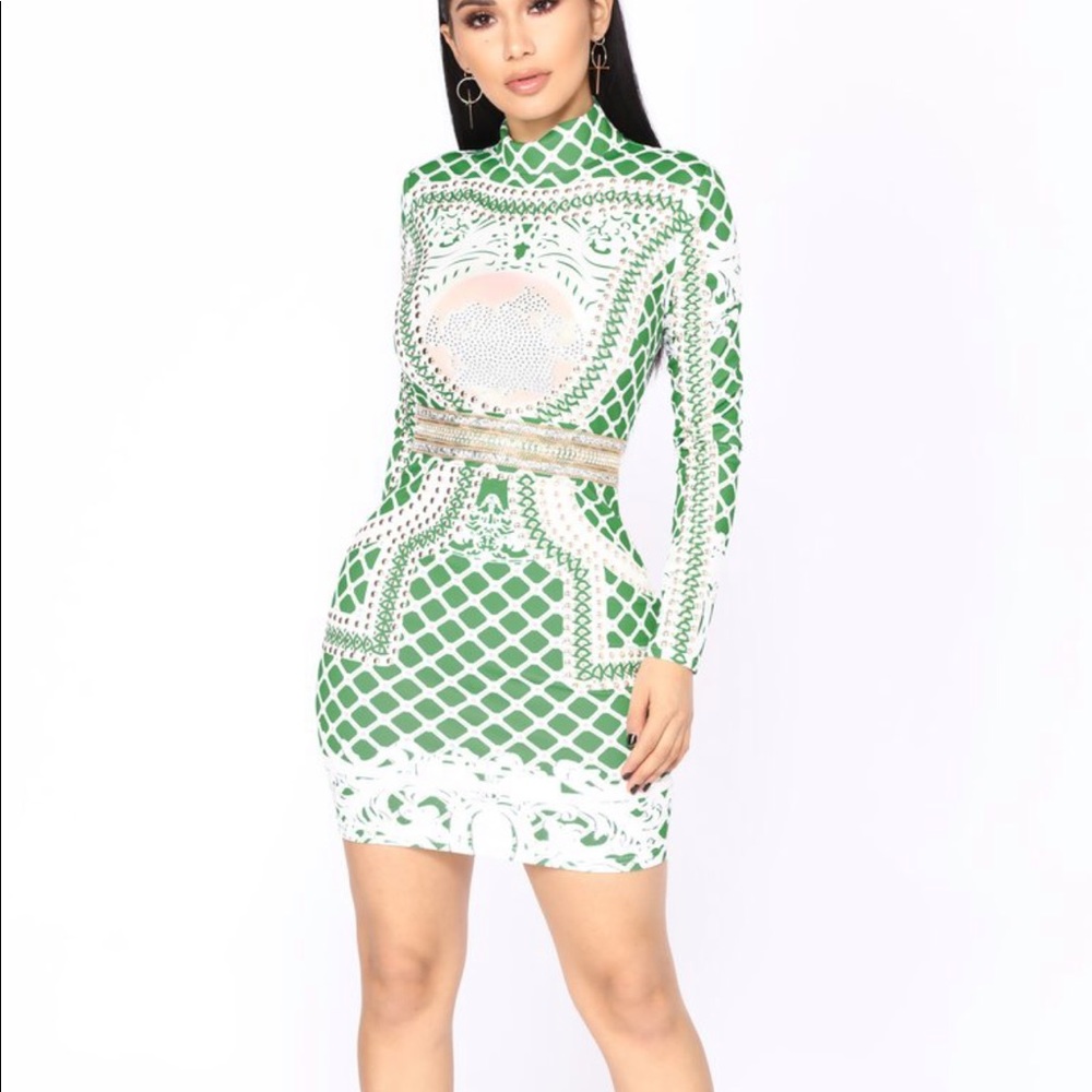 Green  embellish dress